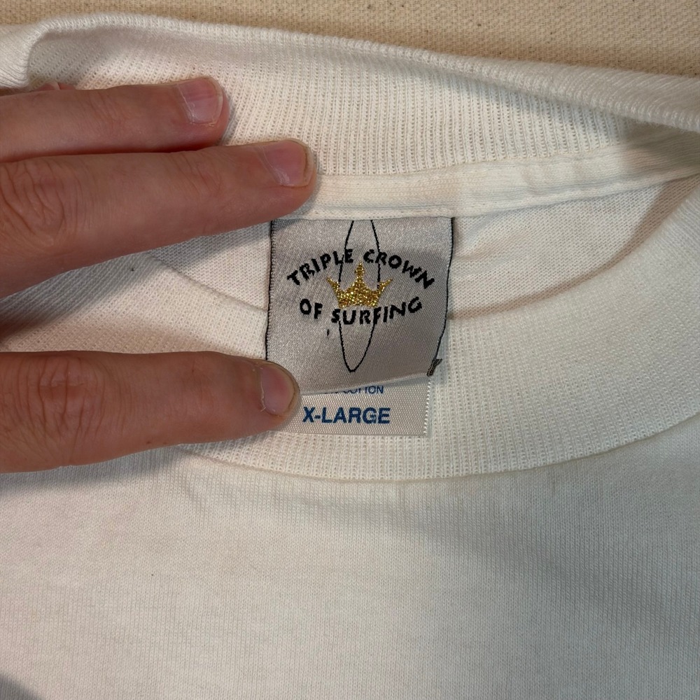 Vintage Planet Hollywood Hawaiian Pro Surfing Championship T-Shirt XL White USA - Picture 5 of 9